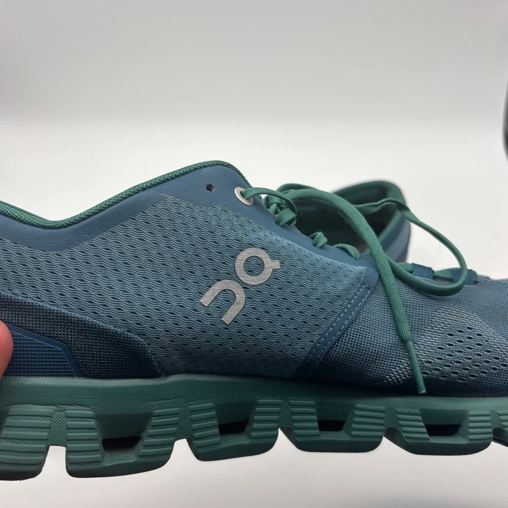 On Running Cloud X Mens 14 Teal Green Mesh Athletic Training Shoes Low Top